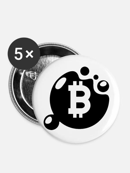 Crypto Bitcoin Trading - Buttons groß 56 mm (5er Pack) - Weiß