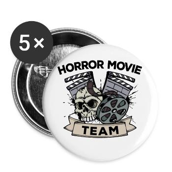 Theatre Movies Team Saying Movies Cinema Night Series - Lot de 5 grands badges (56 mm) - blanc - Devant