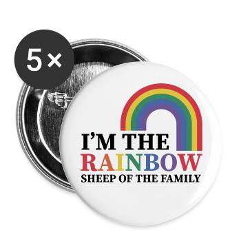 I'm The Rainbow Sheep Of The Family LGBTQ - Buttons large 2.2''/56 mm (5-pack) - white - Front