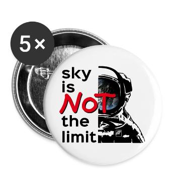 sky is Not the limit black - Buttons groß 56 mm (5er Pack) - Weiß - Vorne