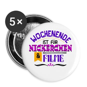 Movies Filme Statement kinoabend Film Schauen Kino - Buttons groß 56 mm (5er Pack) - Weiß - Vorne