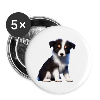 Amoureux des chiens Border Collie Propriétaires de chiens Chiens - Lot de 5 grands badges (56 mm) - blanc - Devant