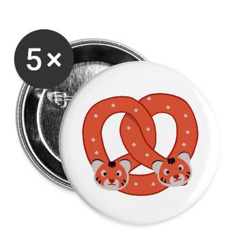 Tiger Pretzel - Buttons large 2.2''/56 mm (5-pack) - white - Front