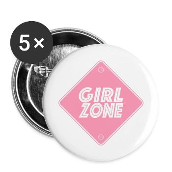 Girl Zone - Buttons large 2.2''/56 mm (5-pack) - white - Front