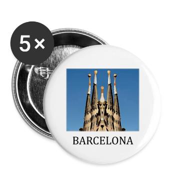 Barcelona - Buttons groß 56 mm (5er Pack) - Weiß - Vorne