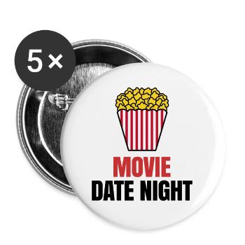 Films Déclaration Soirée Film Popcorn Kino Serien - Lot de 5 grands badges (56 mm) - blanc - Devant