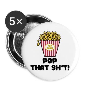 Soirée cinéma Cineast Films Déclaration Popcorn - Lot de 5 grands badges (56 mm) - blanc - Devant