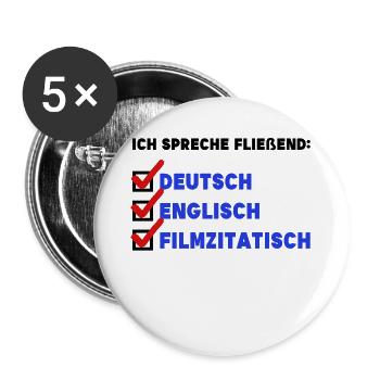 Filme Movies Kinoabend Statement Binge Watching - Buttons groß 56 mm (5er Pack) - Weiß - Vorne