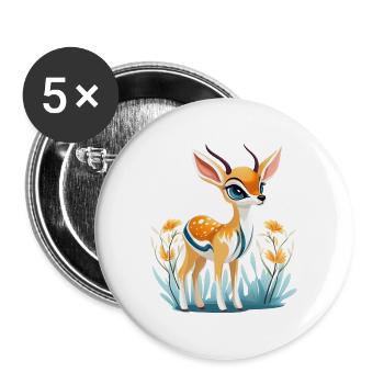 Little doe - Buttons large 2.2''/56 mm (5-pack) - white - Front