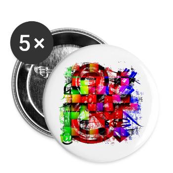 Graffiti-Stil Splash Hip Hop Farben Maler Farbe - Buttons groß 56 mm (5er Pack) - Weiß - Vorne