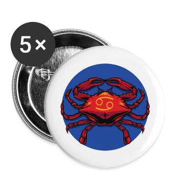 Zodiac - Star Sign - Cancer - neg - Buttons groß 56 mm (5er Pack) - Weiß - Vorne