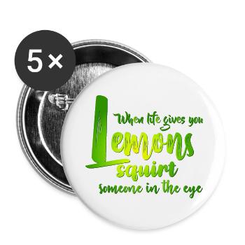 FUN Quote - Lemon Squirt - col - Buttons groß 56 mm (5er Pack) - Weiß - Vorne