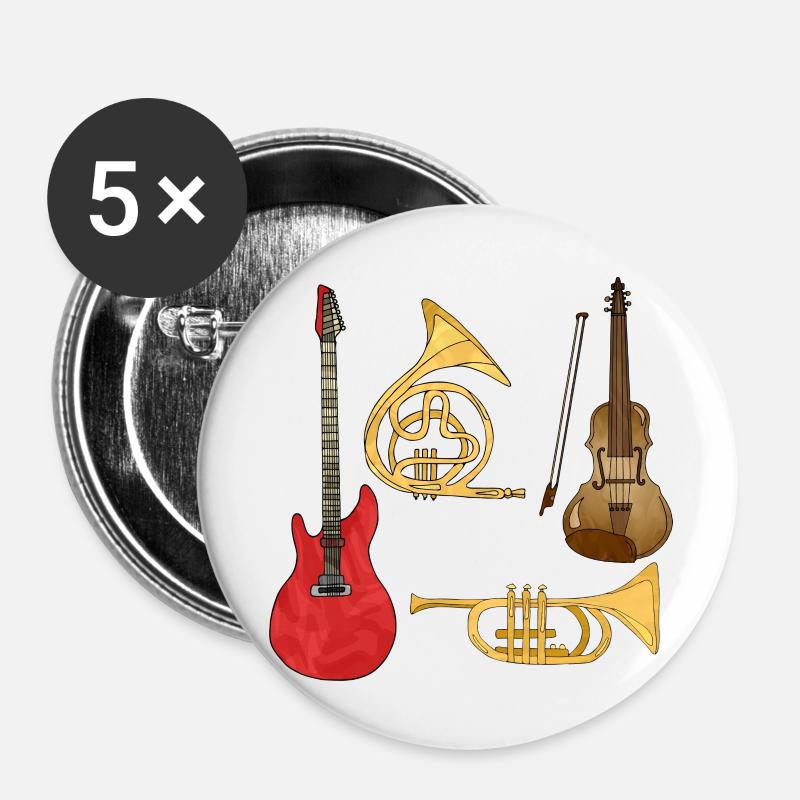 Musical instruments - Buttons large 2.2''/56 mm (5-pack) - white
