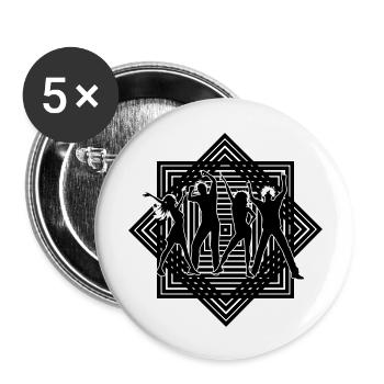 Dancing Dance Music - Buttons groß 56 mm (5er Pack) - Weiß - Vorne