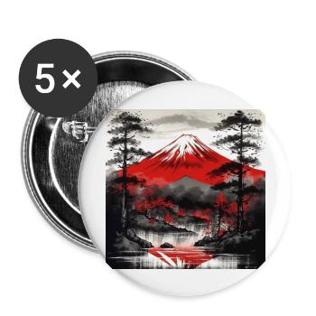 Mount Fuji and its magic - Buttons large 2.2''/56 mm (5-pack) - white - Front