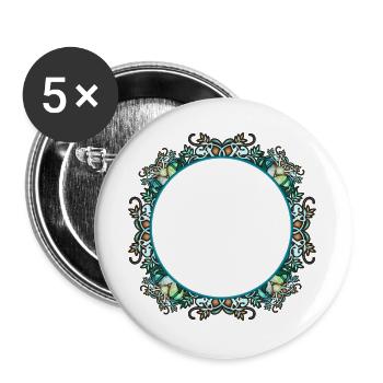 Art Nouveau frame in transparent glass look - Buttons large 2.2''/56 mm (5-pack) - white - Front