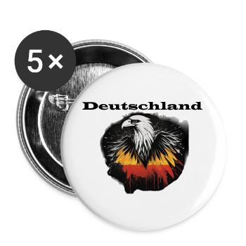 Deutschland - Buttons groß 56 mm (5er Pack) - Weiß - Vorne