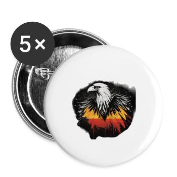 Deutschland weiß - Buttons groß 56 mm (5er Pack) - Weiß - Vorne