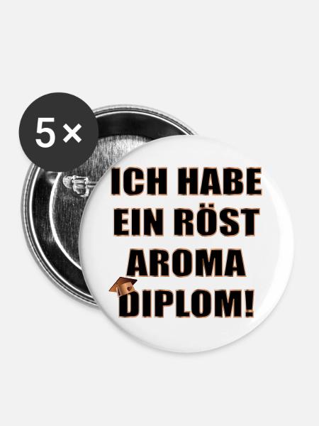 Grill Diplom Abschluss - Buttons groß 56 mm (5er Pack) - Weiß