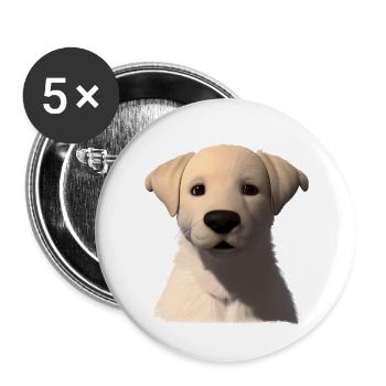 Puppy Golden Retriever Dog Owner Dogs - Buttons large 2.2''/56 mm (5-pack) - white - Front