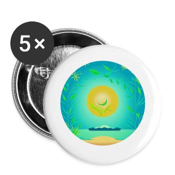 Nature Sun Love - Buttons large 2.2''/56 mm (5-pack) - white - Front