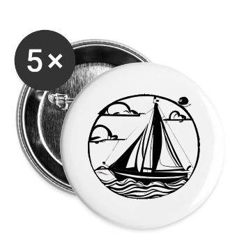 Segelsport Segeln Segelschiff Segelboot Segler - Buttons groß 56 mm (5er Pack) - Weiß - Vorne