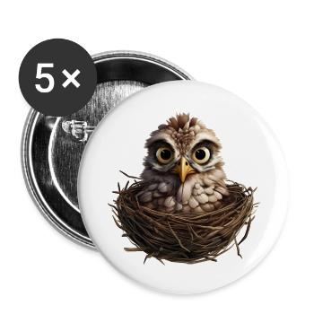 The cuckoo in the nest that has become too small - Buttons large 2.2''/56 mm (5-pack) - white - Front