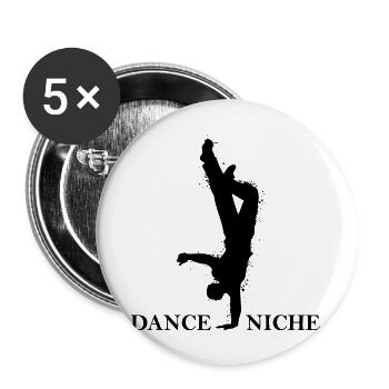 Danse Musique de danse - Lot de 5 grands badges (56 mm) - blanc - Devant