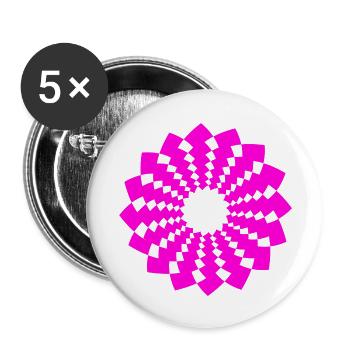 ohm zeichen chakra blume spirit neon pink - Buttons groß 56 mm (5er Pack) - Weiß - Vorne