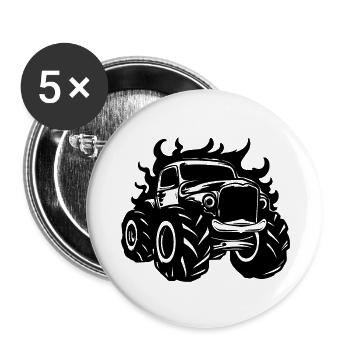 Monster Truck Monster Truck Lover Fan - Lot de 5 grands badges (56 mm) - blanc - Devant