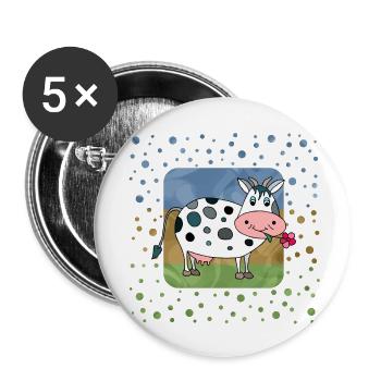 Cow - Buttons large 2.2''/56 mm (5-pack) - white - Front