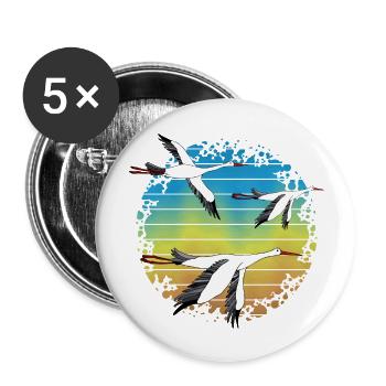 Storks - Buttons large 2.2''/56 mm (5-pack) - white - Front