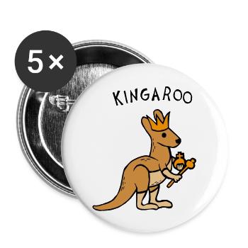 Kingaroo Känguru - Buttons groß 56 mm (5er Pack) - Weiß - Vorne
