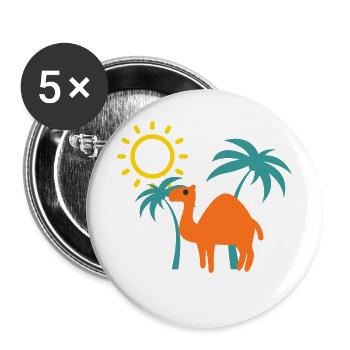 Camel palm trees - Buttons large 2.2''/56 mm (5-pack) - white - Front