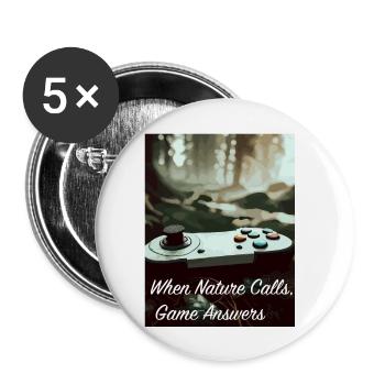 When Nature Calls Game Answers - Buttons groß 56 mm (5er Pack) - Weiß - Vorne