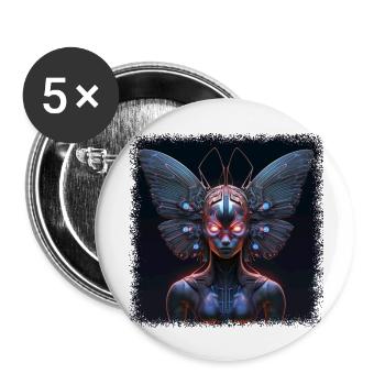 Idée de cadeau d’anniversaire tendance esthétique citation drôle - Lot de 5 grands badges (56 mm) - blanc - Devant