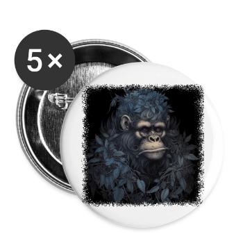 cool gorilla statement humor happy joke sayings - Buttons groß 56 mm (5er Pack) - Weiß - Vorne