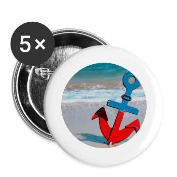Anchor - Ocean - Buttons large 2.2''/56 mm (5-pack) - white - Front