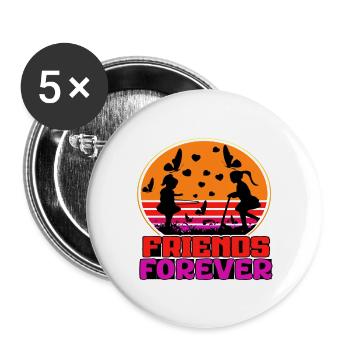 Friends Forever - Buttons groß 56 mm (5er Pack) - Weiß - Vorne