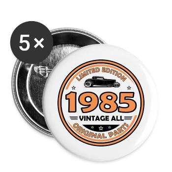 vintage 1985 - Lot de 5 grands badges (56 mm) - blanc - Devant
