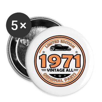 vintage 1971 - Lot de 5 grands badges (56 mm) - blanc - Devant