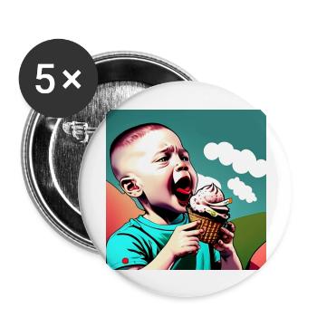 Eis - Buttons groß 56 mm (5er Pack) - Weiß - Vorne