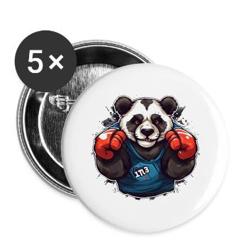 Panda-Boxmeister - Buttons groß 56 mm (5er Pack) - Weiß - Vorne
