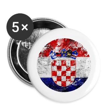 Croatie hrvatska croatie hrv voyage europe zagreb - Lot de 5 grands badges (56 mm) - blanc - Devant