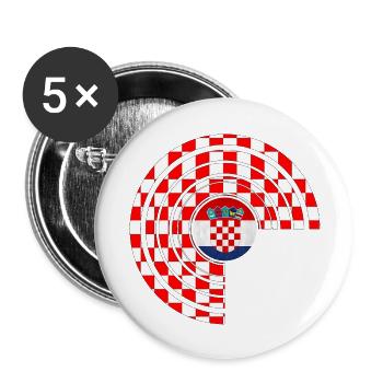 Croatie hrvatska croatie hrv voyage europe zagreb - Lot de 5 grands badges (56 mm) - blanc - Devant