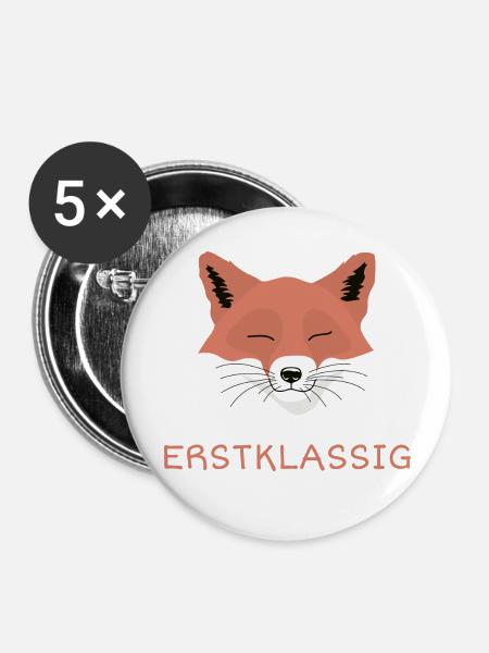 Erstklassig Fuchs - Buttons groß 56 mm (5er Pack) - Weiß