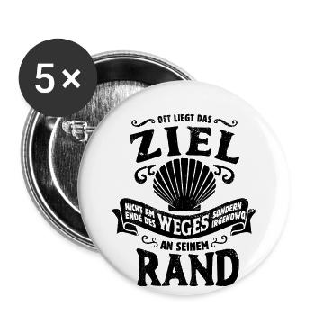 Oft liegt das Ziel nicht am Ende des Weges, Pilger - Buttons groß 56 mm (5er Pack) - Weiß - Vorne