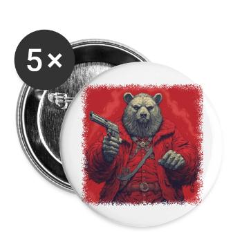 Présenter une citation drôle Joyeux Panda Mammifère Drôle - Lot de 5 grands badges (56 mm) - blanc - Devant
