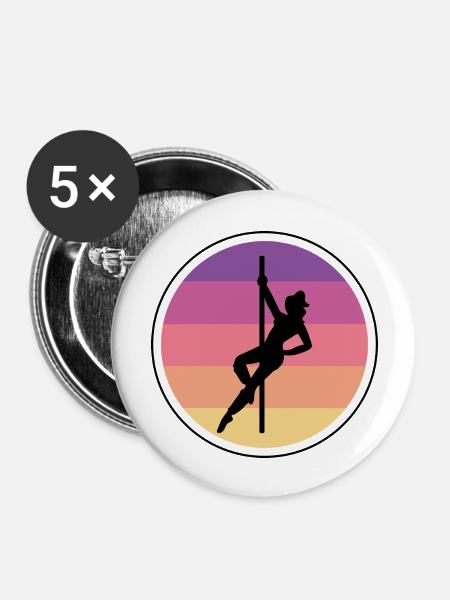 Dancing Dance Music - Buttons groß 56 mm (5er Pack) - Weiß