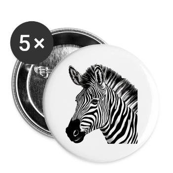 Zebi the Zebra - Buttons large 2.2''/56 mm (5-pack) - white - Front